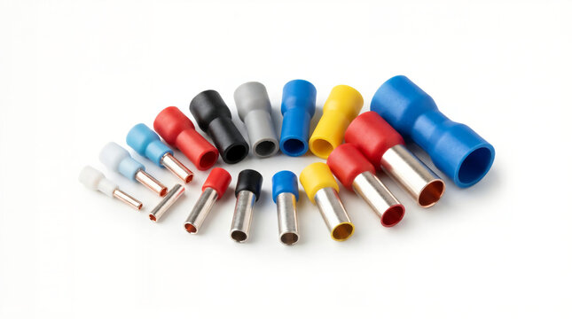 Assorted colorful electrical wire ferrules for cable termination with ferrules