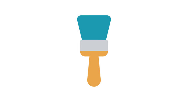 Paintbrush icon features a flat two tone design with a white background