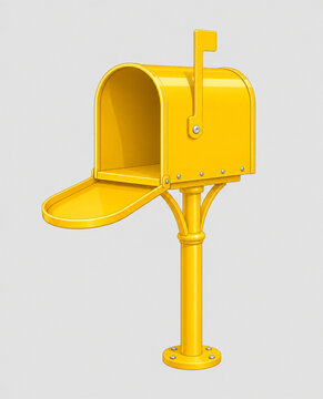 Classic Vintage Mailbox with Blank Background