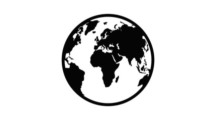 Fototapeta premium Black and white earth globe showing Africa and Europe.