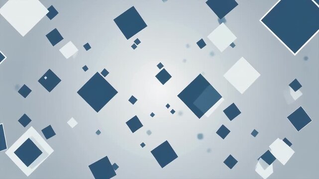 Shimmering blue and white diamonds falling on metallic background with subtle depth effect