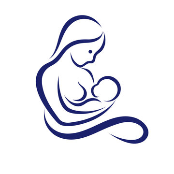 Single continuous outline captures nursing moment between mom and newborn. Minimalist sketch icon depicts maternal bond with elegant flowing contour for lactation awareness campaign or medical ... See