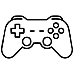 Classic Gamepad Design With Rounded Curves Symmetrical Layout And Bold Outline Style Isolated on a Transparent or White Background © WeblyWork