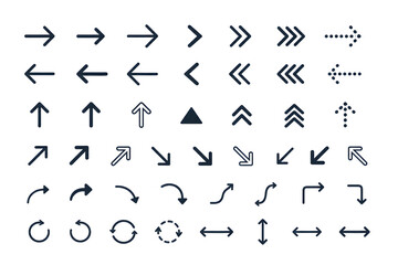 Fototapeta premium Minimal Business Arrow Set, Modern Direction and Navigation Symbols Vector Collection