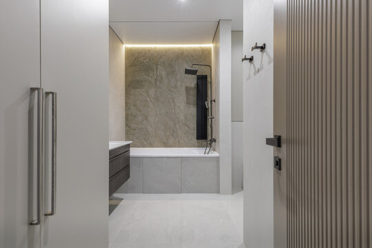Modern Bathroom Entrance Interior Design Overview