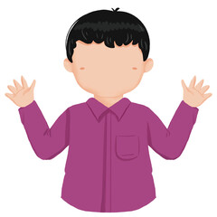 Illustration of faceless little boy 