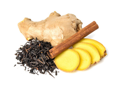 Ginger Tea with Cinnamon Isolated
