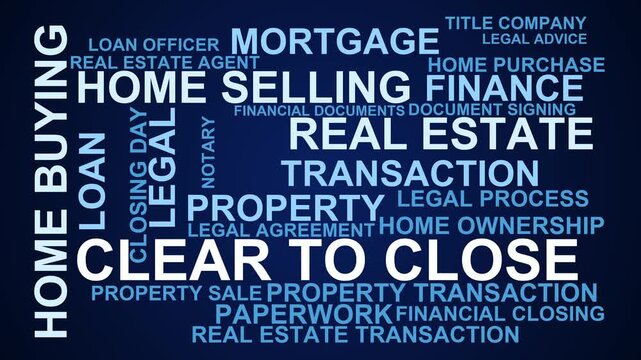 Clear To Close Word Cloud