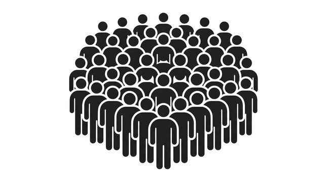 Crowd of people icon representing a large group or community social network concept