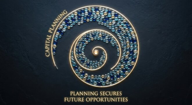 Capital Planning Spiral Symbolizing Future Opportunities and Growth