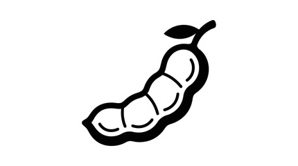 Naklejka premium Minimalist tamarind pod icon on white background.