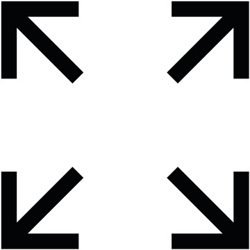 Fullscreen Expand View Icon, Zoom Control Symbol for User Interface