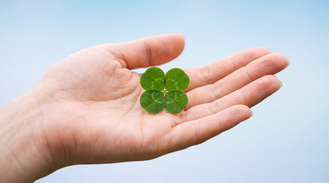 Four Leaf Clover in an Open Palm