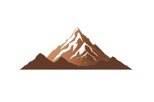 Mountain icon nature white background stratovolcano.