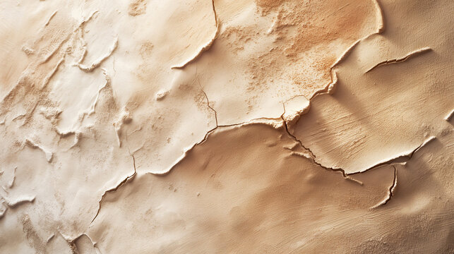 Abstract Cracked Earth Texture with Peeling Layers and Dry Clay Patterns
