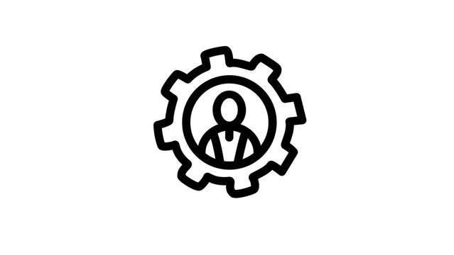 Gear Settings with User Profile Management Icon