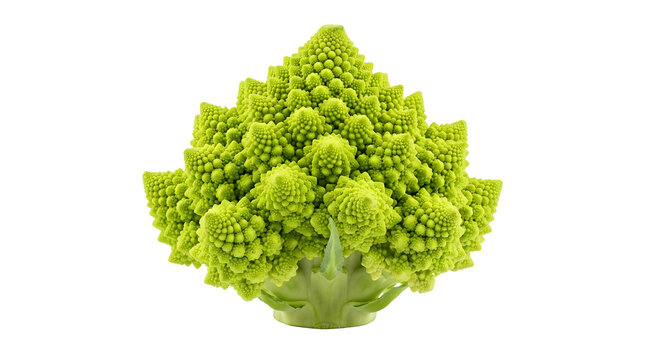 Fresh green romanesco broccoli vegetable head