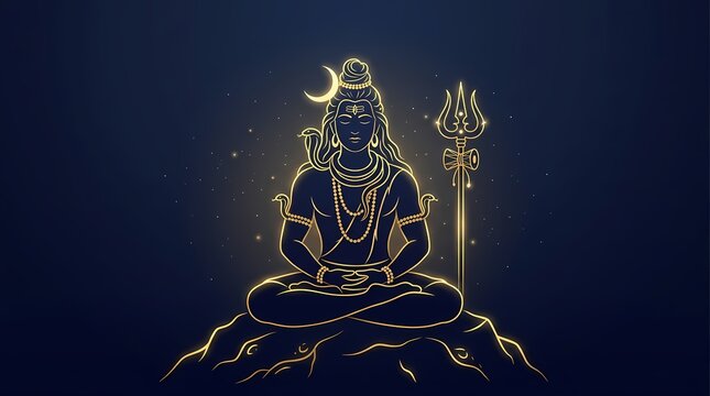Lord Shiva Minimalist, made by Ai
