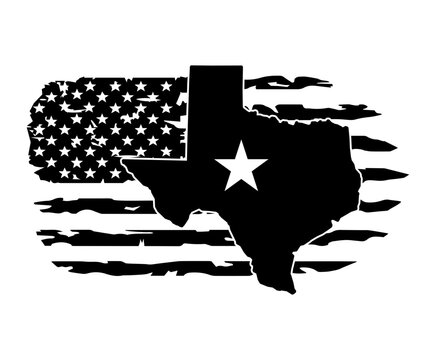 Texas map svg cut file. Isolated vector illustration.