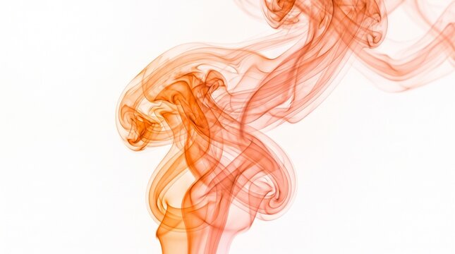 Abstract orange smoke swirls moving in air