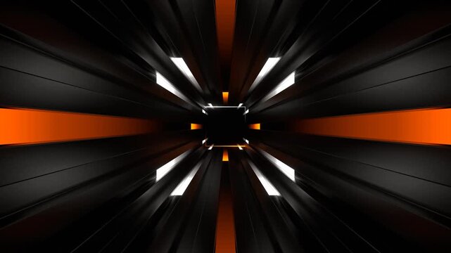 Orange and White Neon Saw Lines Tunnel Background VJ Loop in 4K