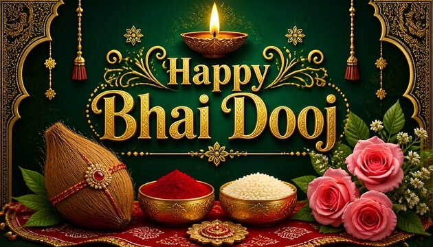 Happy Bhai Dooj festival celebration with sweets and gift image