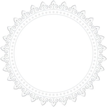 Happy Durga Puja decorative circular frame featuring geometric motifs, dotted details, and an elegant ornamental border for Durga Arch, Hindu God designs, festival banners, cards, and celebration back