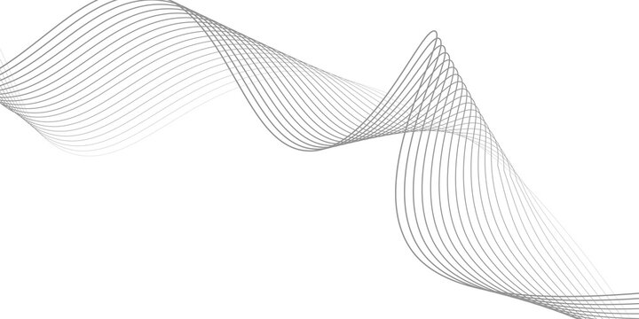 Abstract wave element for design. Digital frequency track equalizer. Stylized line art background. Vector illustration. Wave with lines created using blend tool. Curved wavy line, smooth stripe.