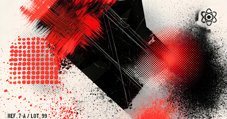 Naklejka premium Grunge brush stroke banner with rough edges - abstract paint stroke for typography overlay. Bold brush stroke strip for web header or cover design. Textured element for design template , social media.