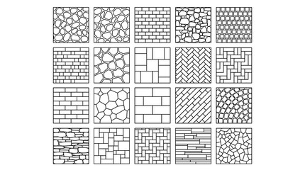 Fototapeta premium Set of geometric tile patterns for design and architecture.