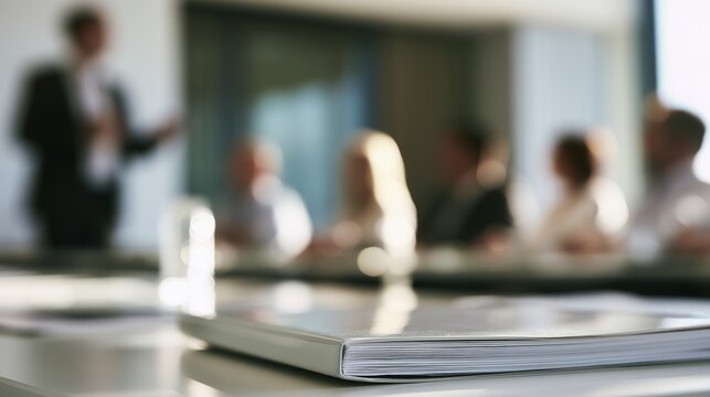 Executive Board Discussing Corporate Report During Strategic Decision Making Meeting
