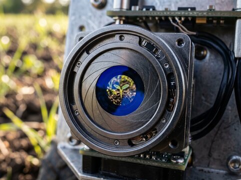 Automated camera shutter mechanism macro view with mechanism, automation