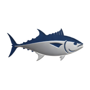 A detailed bluefin tuna fish vector illustration side view isolated on white background.