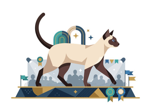 Futuristic Cyber Cat With Ancient Egyptian Design.