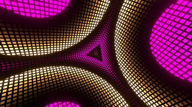 Pink and Yellow Converging Energy Waves Background VJ Loop in 4K