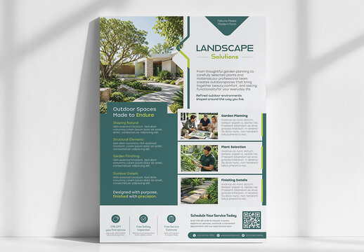 Landscape Design Promotional Poster Template for Garden Planning and Outdoor Spaces