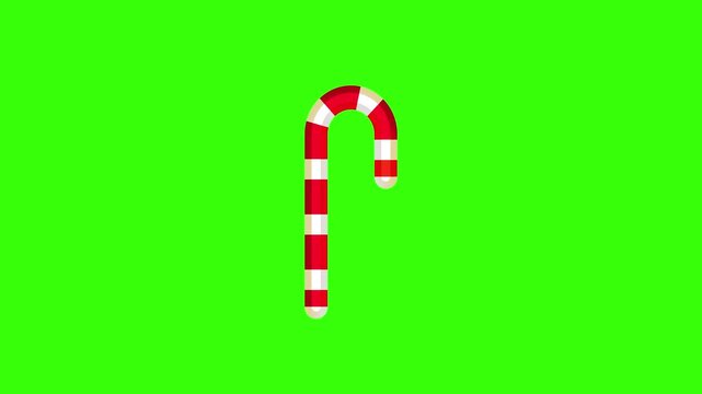 Flat Design Christmas Candy Cane Organic Secondary Animation Loop 4K