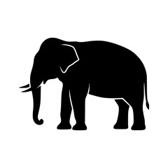 Fototapeta premium Elephant silhouette standing isolated vector illustration