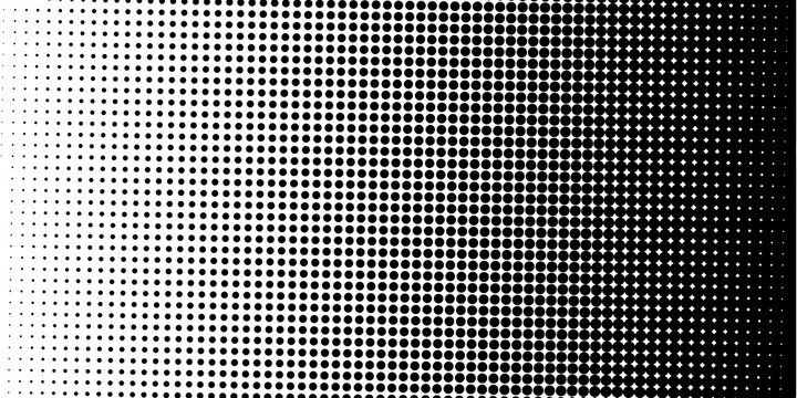 Halftone gradient. Dotted gradient, smooth dots spraying and halftones dot background seamless horizontal geometric pattern vector template set. dots vector