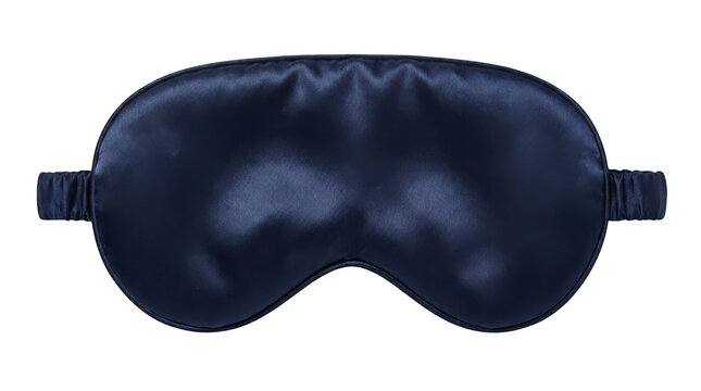 Dark blue silk sleep mask isolated on transparent background