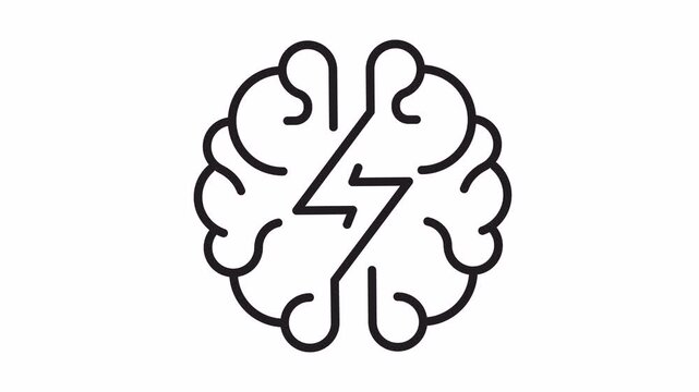Fast thinking, Lightning brain, smart, think. Alpha channel