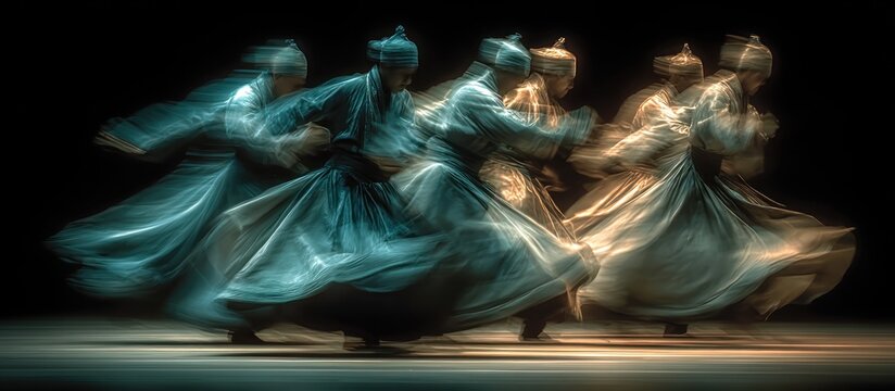 Whirling Dervishes in Motion Blur.