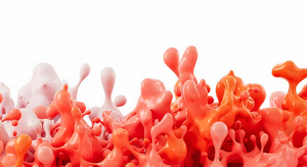 Fototapeta premium Abstract splashes of vibrant orange and pink liquid