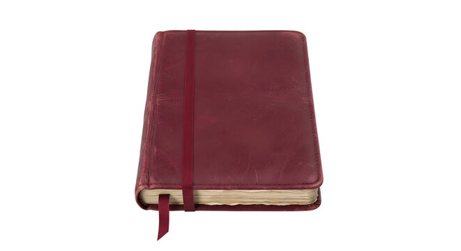 Burgundy leather journal with vertical elastic closure band