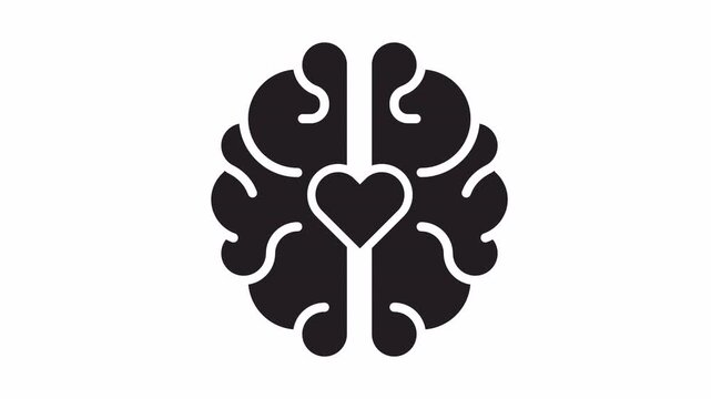 Rational love, brain heart. Alpha channel
