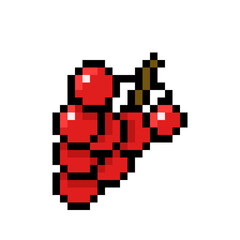 Fototapeta premium Pixel Art Red Currant Bunch Icon