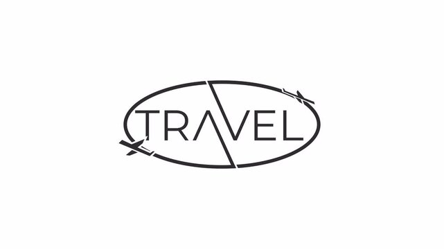 Travel icon with plane box. alpha channel