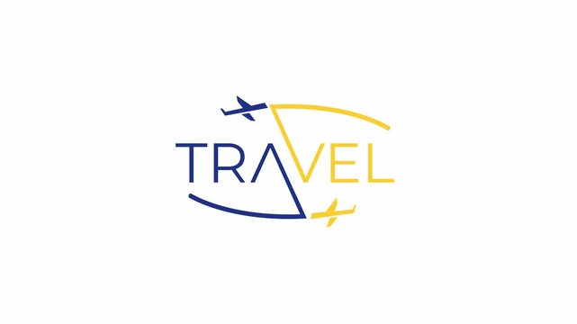 Travel icon with plane. alpha channel
