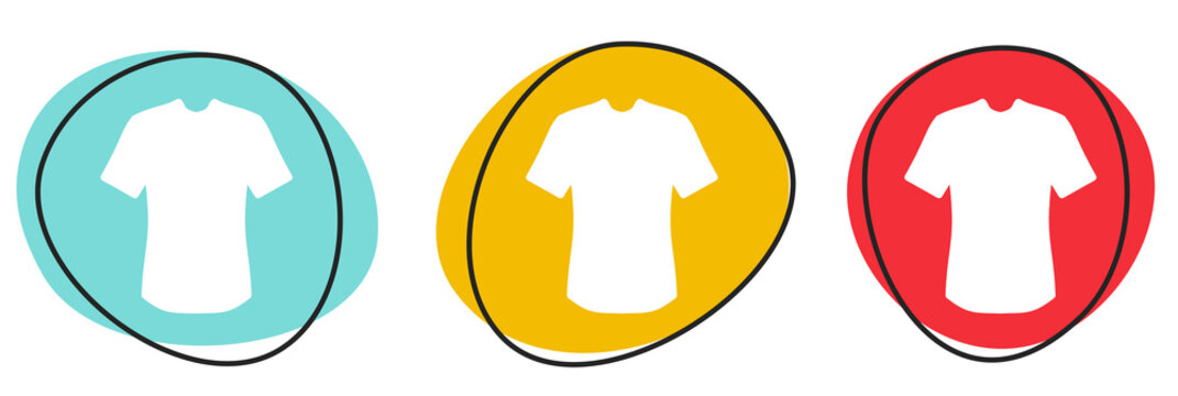 Button Banner Set mit 3 bunten Buttons: T-Shirt oder Trikot