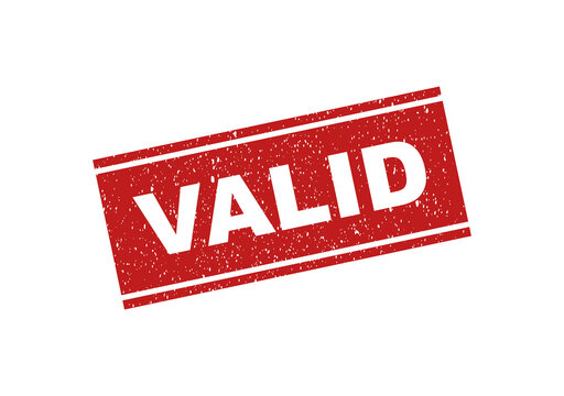 Valid Red Rubber Stamp Isolated on White Background